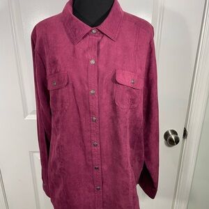 Croft&Barrow Plum Button-Up Shirt Size PXL CB-80